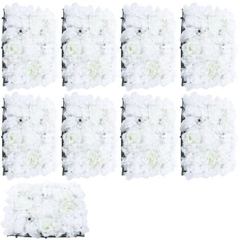 Lot de 9 fleurs artificielles pour mur végétal, 40 x 60 cm, blanc crème, décoration de fond pour mariage, mur végétal imitation jardin, idéal comme mur floral de fond pour les événements festifs