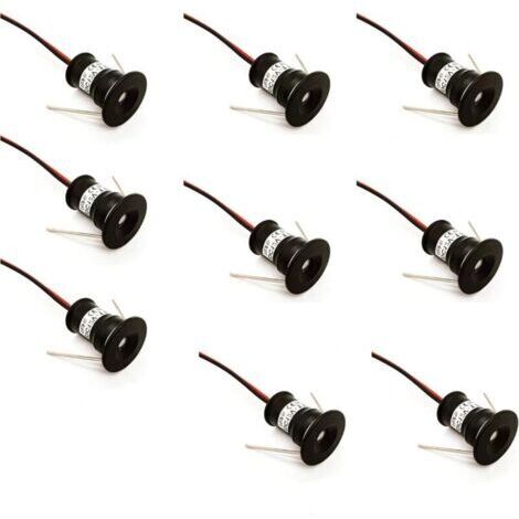 Lot de 9 mini spots LED 12V 1W – Encastrables IP65 pour cuisine, escalier, placard – Blanc chaud et froid – Angle 120°
