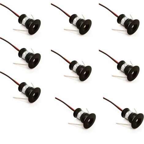 Lot de 9 mini spots LED 12V 1W – Encastrables IP65 pour cuisine, escalier, placard – Blanc chaud et froid – Angle 120°