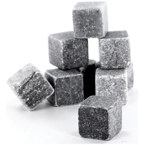 Lot De 9 Pierres à Whisky - Cook Concept - Rafraîchit Sans Diluer - Gris Et Noir