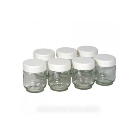 Lot de 9 pots en verre avec couvercle pour Yaourtière LAGRANGE 430301