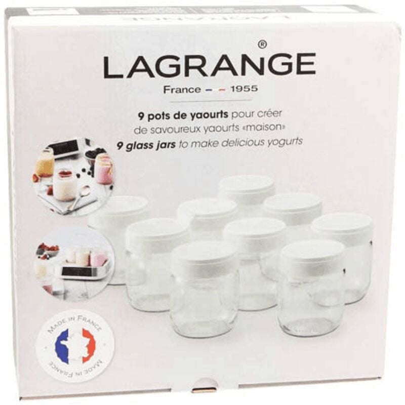 Lagrange - lot de 9 pots pour yaourtiere V2 pour pieces preparation...