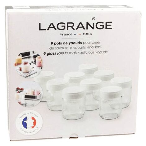 LOT DE 9 POTS POUR YAOURTIERE V2 POUR PETIT ELECTROMENAGER LAGRANGE - 430301