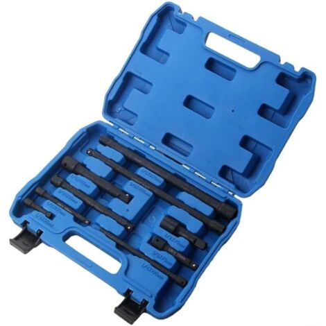 Lot de 9 rallonges pneumatiques noires 3/8, grandes et petites têtes de mouche