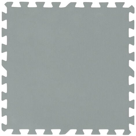 Lot de 9 tapis de sol 50x50cm gris à assembler pour piscine Bestway