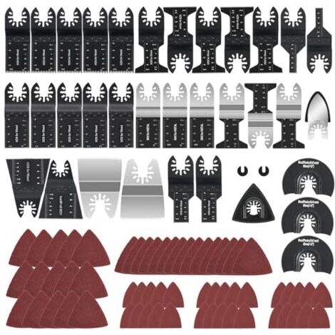 Lot de 96 lames d'outils oscillantes, kit multifonctions pour bois, métal, plastique, à dégagement rapide Dewalt, Rockwell, Ryobi -