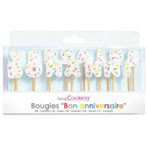 Lot de bougies - SCRAPCOOKING - 15 bougies - Bon anniversaire
