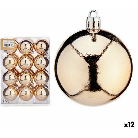 KRIST+ Lot de boules de Noël champagne PVC 6 x 7 x 6 cm (12 Unités)
