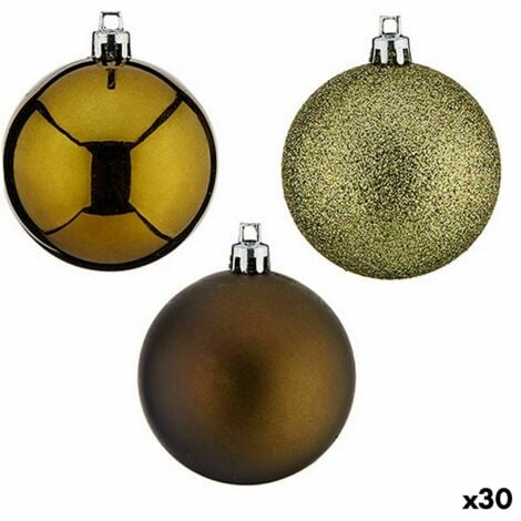 KRIST+ Lot de boules de Noël Vert Plastique 6 x 7 x 6 cm (30 Unités)