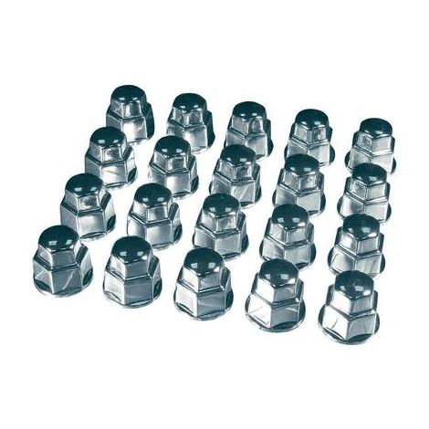 LOT DE CAPUCHONS CHROMÉS PLASTIQUE POUR ÉCROUS DE ROUE 17 MM (20 PIÈCES) HP AUTOZUBEHÖR 82.712