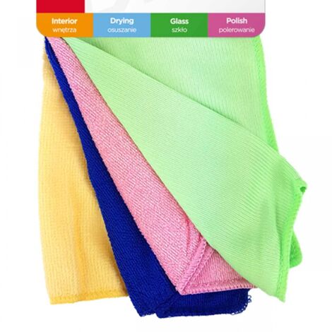 Lot de chiffons de voiture en microfibre, 4 types, 30x30 cm, AMIO-01983