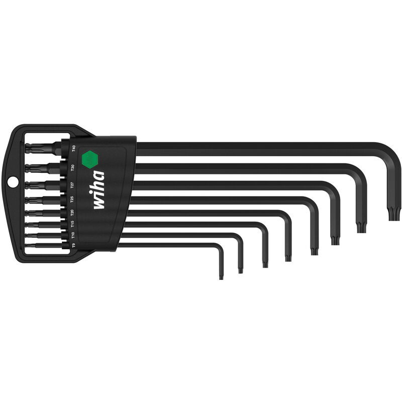 Wiha - Jeu de clés mâles en étui Classic torx® à tête sphérique, 8 pcs, oxydé noir (32394)