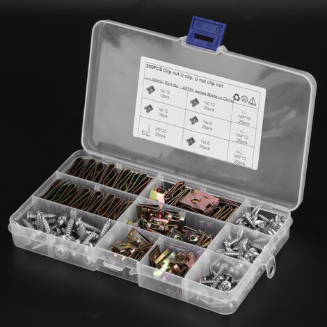 Lot de clips en U 6/8/10/12 avec vis inox pour fixation intérieure automobile
