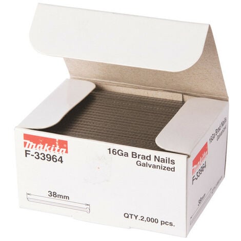 Lot de clous de finition brads 16 Ga longueur 38 mm (2000 pcs) - MAKITA F-33964