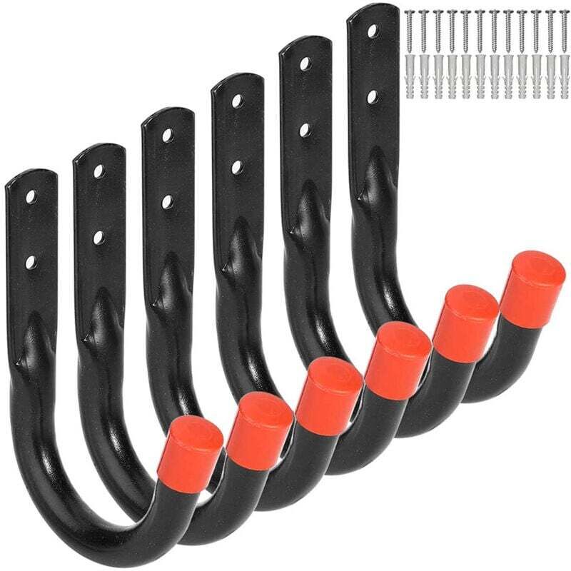Lot de crochets de rangement de garage robustes, support mural universel, support mural en U, crochet de suspension pour vélo, chaise, échelle,