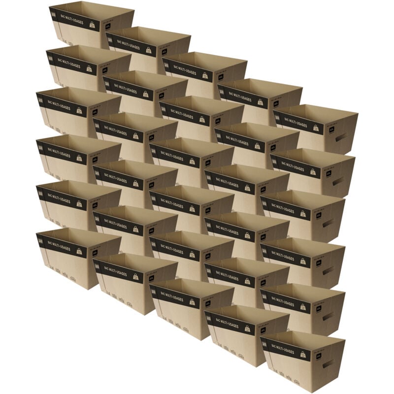 Lot de 30 caisses en carton - 53 x 30 x 26 cm - Transport, déménagement, stockage - Pack And Move