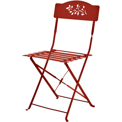 Lot de deux chaises de jardin pliante en acier Rouge 41x46 cm