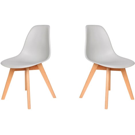 Lot de Deux Chaises Scandinave JULY Gris