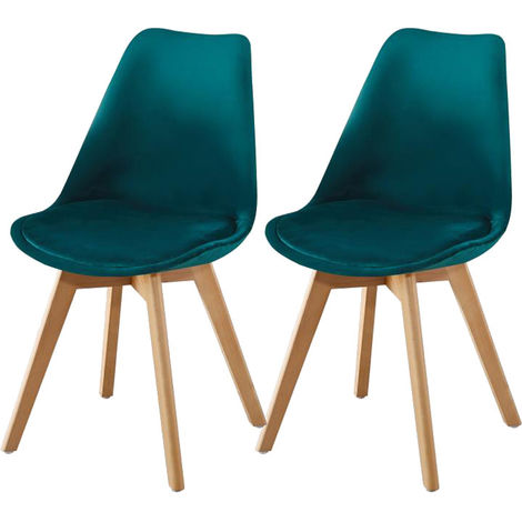 Lot de Deux chaises scandinaves FREAM VERT EMERAUDE - Vert Emeraude