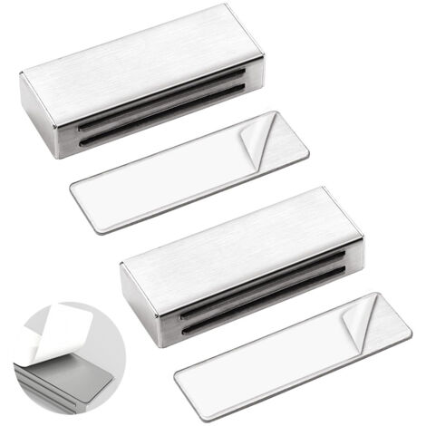 Lot de deux clips magnétiques pour portes, clips magnétiques sans perçage, clips adhésifs pour armoires, clips de porte, clips pour meubles, clips pour portes d'armoires.