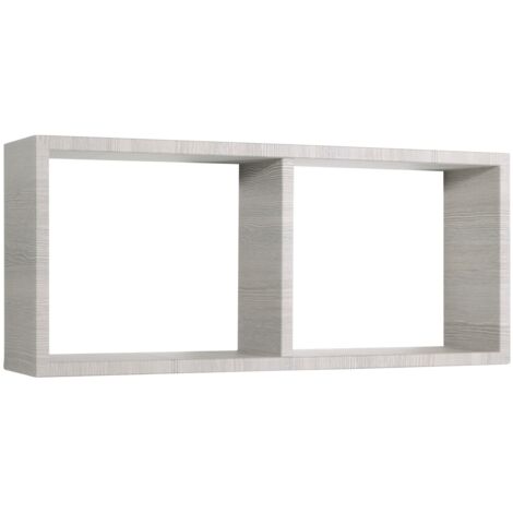 Lot de deux étagères murales rectangulaire moderne cube Morgane - Gris