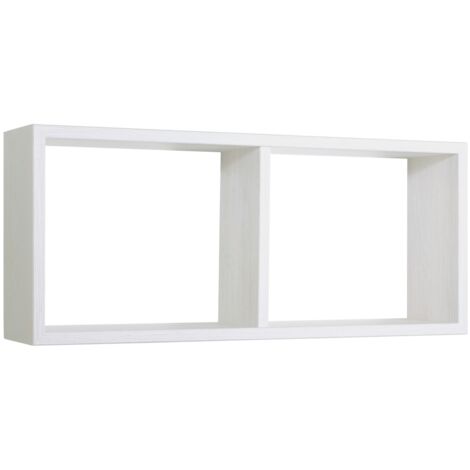 Lot de deux étagères murales rectangulaire moderne cube Morgane - Shabby Blanc