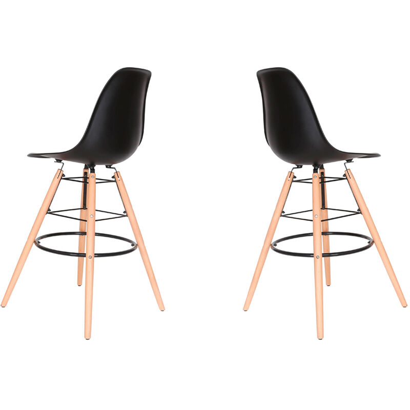 Hobag - Lot de Deux tabourets scandinaves jul noir