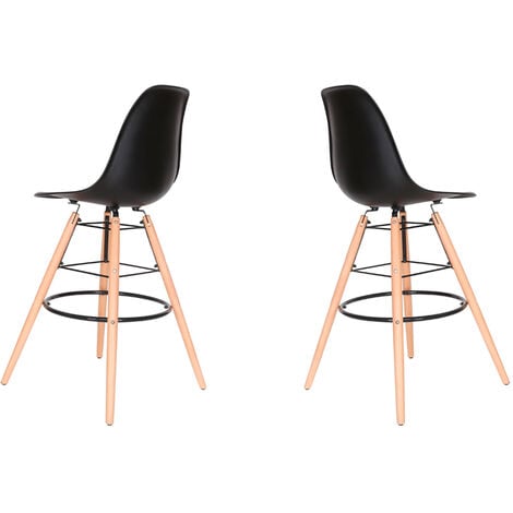 Lot de Deux tabourets scandinaves JUL NOIR