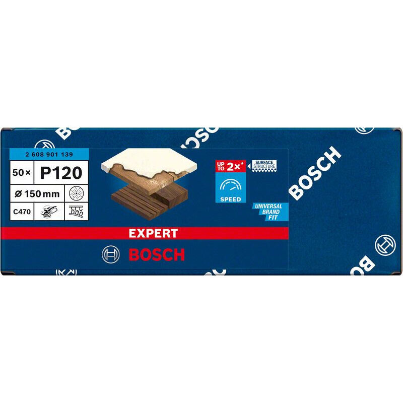 Bosch Expert C470 papier de verre à orifices multiples pour ponceuses excentriques 150 mm 120 G 50 TLG.