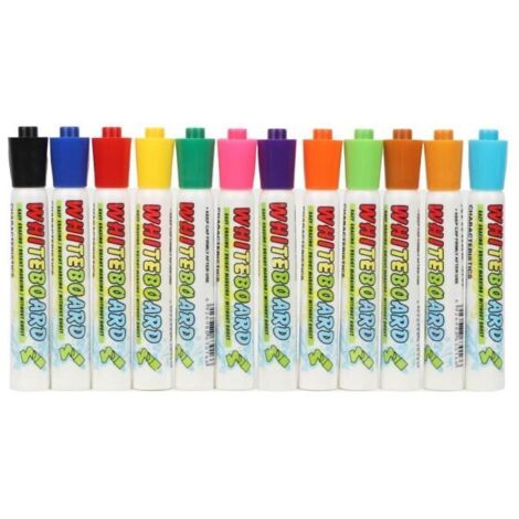 Lot de Feutres effaçables Pour Tableau Blanc 12 Couleurs