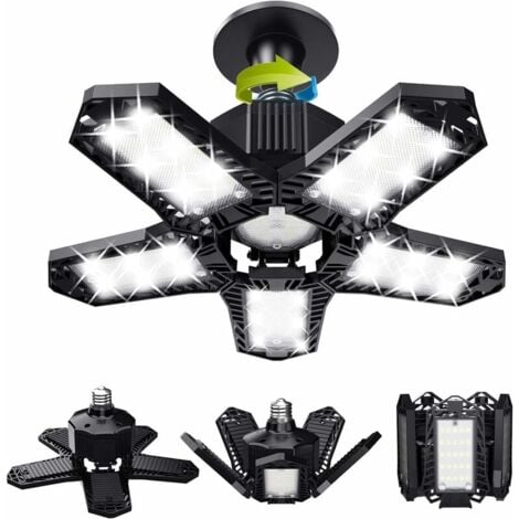 DOLASO Déstockage Lot de LED de garage - 120 W - 12000 lm - Lampe d'atelier - Plafonniers déformables - Panneaux E26/E27 -1 lampes
