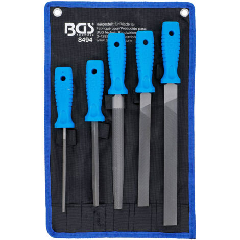 Lot de limes d'atelier batardes et demi douces assorties - 5 pièces