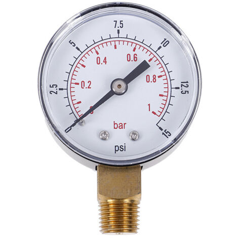 Lot de manomètres ordinaires pour carburant et eau, manomètre basse pression, 50 mm, 0-15 PSI, 0-1 bar, filetage 1/4 BS