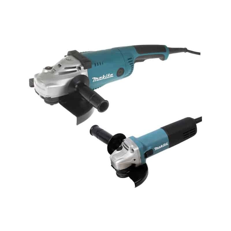 Ensemble de 2 meuleuses Makita DK0053GX2-P - Ø230 et 125 mm - Avec kit d'accessoires