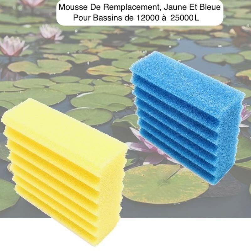 Lot De Mousses De Remplacement, 1 Mousse Jaune + 1 Mousse Bleue - 1 Jaune + 1 Bleue