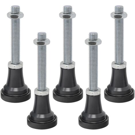 Schulte – Lot de 5 pieds pour receveur de douche – Hauteur réglable 9-12 cm – Métal noir – Charge max 200 kg – Installation facile