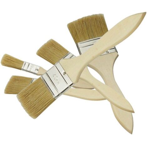 Lot de pinceaux Nespoli - 5 pinceaux plats - Largeur 20, 30 x 2, 40 et 50 mm
