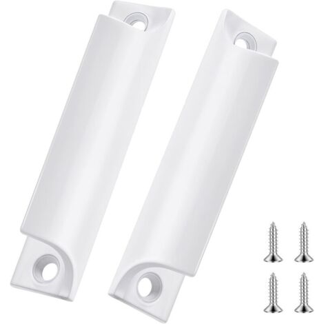 Lot de poignées de porte-balcon extérieure avec vis, poignées de tiroir, poignée de porte-balcon de cuisine, joints invisibles, tiroir plat, blanc