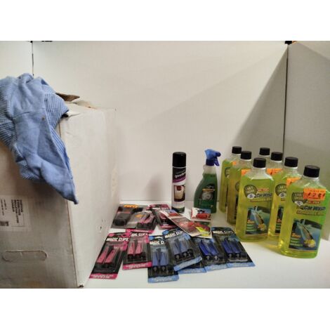 Lot de produits d'entretien MA-FRA - Voodoo Ride - Shampoings - Désodorisants et 10kg de chiffons - Entretien complet - Voir photos