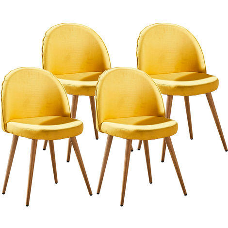 Lot de quatre chaises scandinaves GREK Jaune - Jaune