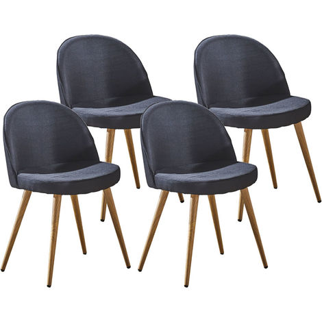 Lot de quatre chaises scandinaves GREK Noir - Noir