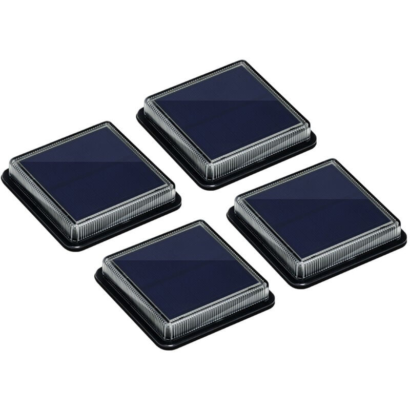 Lot de quatre lampes solaires pour le sol, lampes solaires de jardin, éclairage solaire étanche IP68, éclairage de sécurité automatique pour jardins,