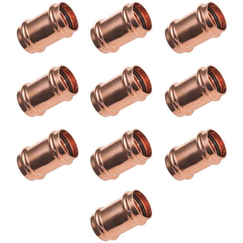 Lot de raccord cuivre à sertir - 10 Manchons Femelle Ø18