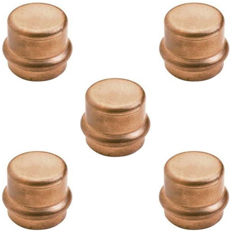 Lot de 5 raccords cuivre à sertir Bouchon Femelle Ø14