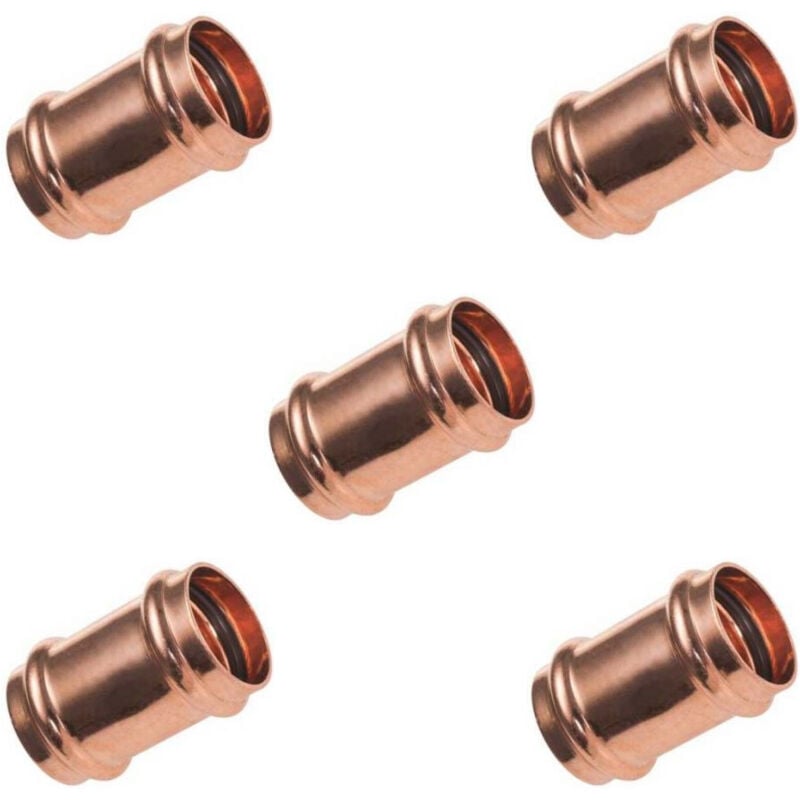 Lot de 5 raccords cuivre à sertir Manchons Femelle Ø16