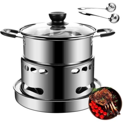 lot de réchaud de camping portable de 18 cm pour l'intéri et l'extéri sans électricité, puissance de feu réglable,Mini réchaud à Alcool pour la randonnée