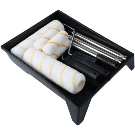 Lot de rouleaux de peinture professionnels avec plateau, rouleaux de 22,9 cm et 10,2 cm, tiges d'extension de 5 x 27 cm, manchons en polyester pour peinture murale et plafond