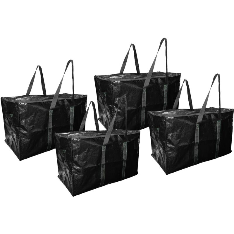 Lot 4 grands sacs déménagement, rangement et transport ultra résistant - Réutilisable - Poignées solides - 100L - Pack And Move