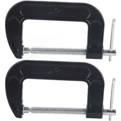 Lot de Serre-Joints en Acier Malléable Type C - 2 Pièces pour Menuiserie, Outil Industriel de Haute Résistance