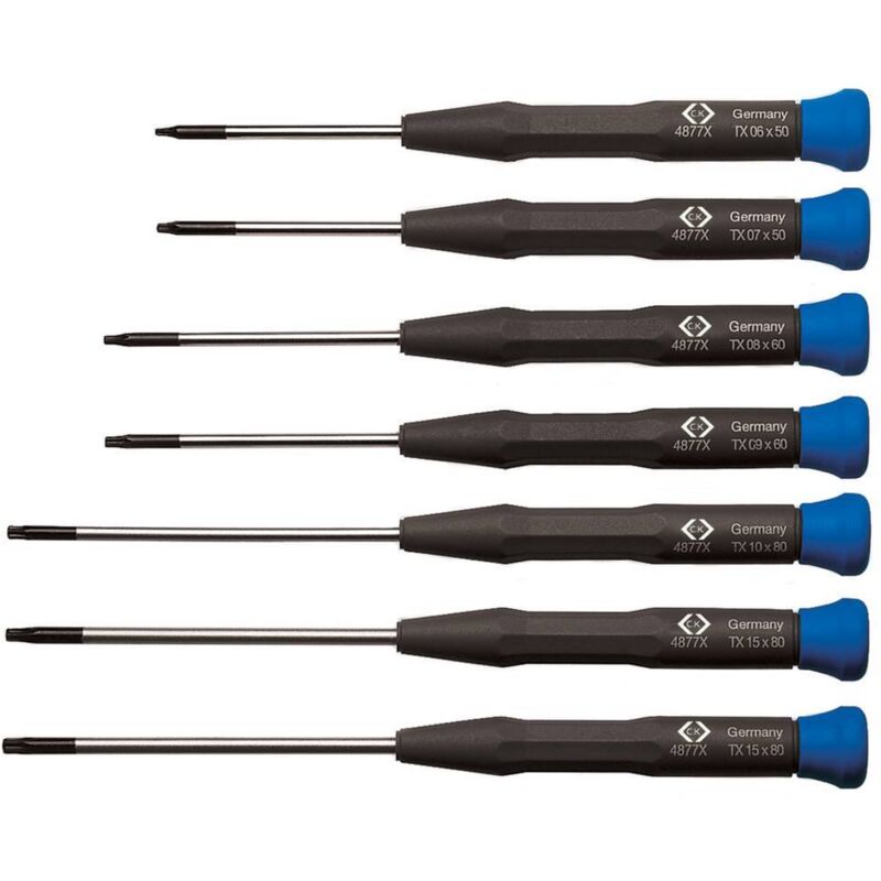 C.k pour l'électronique et la mécanique de précision Jeu de tournevis 7 pièces 6 pans intérieurs (tx)